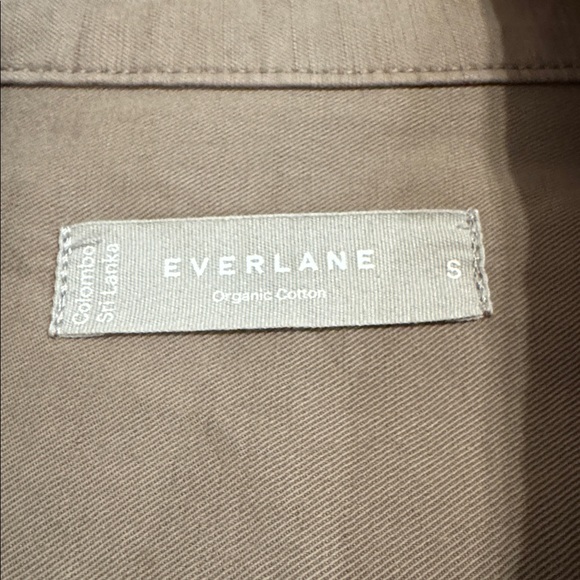Everlane Everyone Spring Shirt Jacket Unisex Organic Cotton Linen Taupe / Khaki - Picture 4 of 7